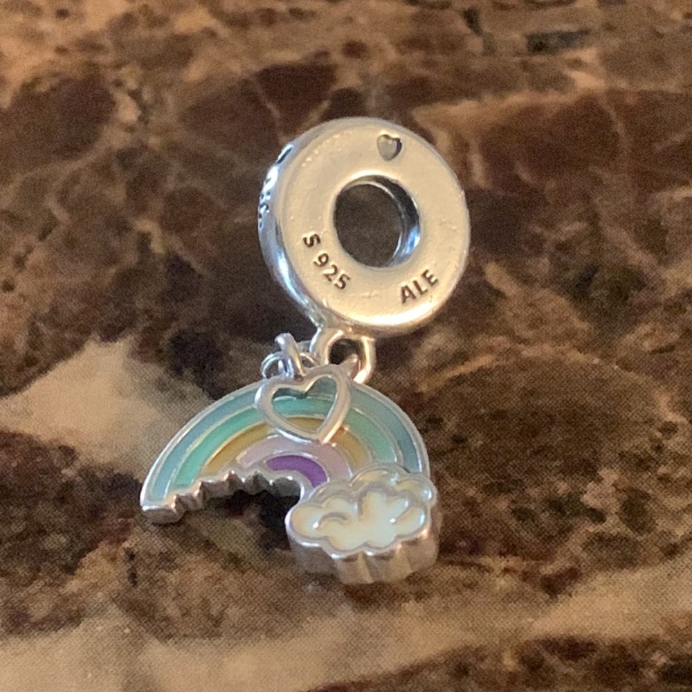 Authentic Pandora Rainbow And Cloud Dangle Charm … - image 2